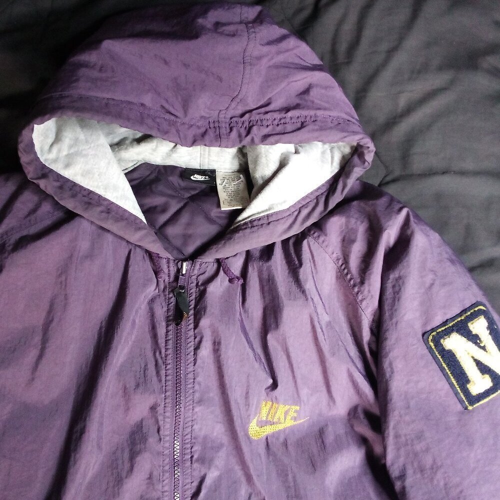 Vintage 90s Nike Big Swoosh Hooded Jacket Coat